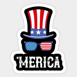 Funny Fourth of July Merica Patriotic Design Sticker